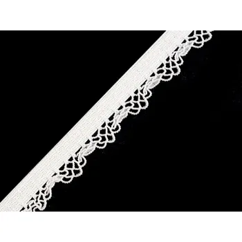 Textilie Ozdobná pruženka šíře 12 mm, střední, 4 bílá