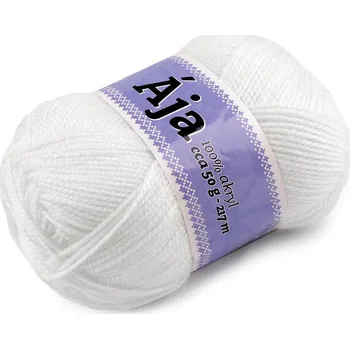 Příze Pletací příze Ája 50 g, střední, 1 (900) bílá