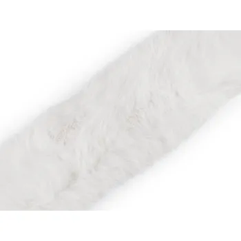 Oděvní kožešina s poutky na kapuci délka 68 cm, střední, 1 bílá