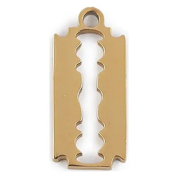 Přívěsek Přívěsek z nerezové oceli nůžky, žiletka, velké, 4 zlatá žiletka