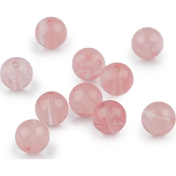 Korálek Třešňový křemen syntetický, minerální korálky Ø8 mm, velké, třešňový křemen