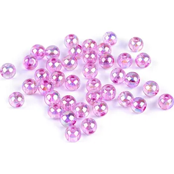 Dětské navlékací korálky Plastové korálky duhové Ø8 mm, velké, 10 (932) fialová lila