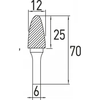 Fréza Stopková fréza zaoblená, špičatá F; 12x25 HÖGERT (HT6D594)