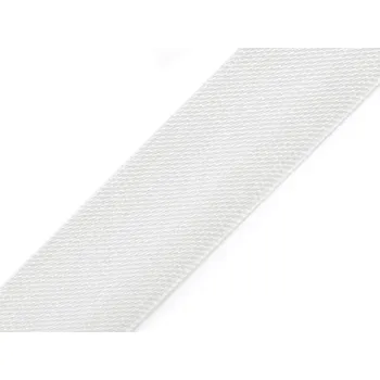 Šikmý proužek saténový šíře 15 mm zažehlený, střední, 2001 bílá