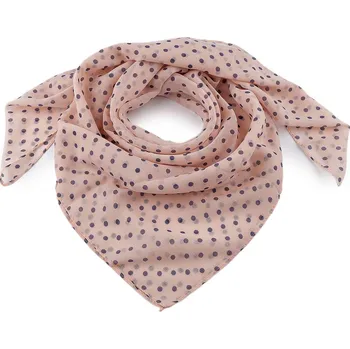 Šátek Šátek s puntíky 85x90 cm, střední, 2 pudrová modrá tmavá