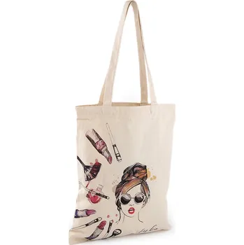 Textilní taška bavlněná 37x44 cm, velké, 3 režná světlá