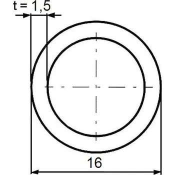Stavební profil Trubka konstrukční 16×1,5 mm – 6 m