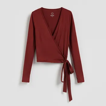 Dámská halenka Reserved - Obálková halenka s modalem - bordó - 727BW-53X - 727BW-53X-M