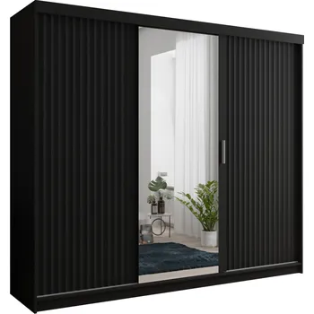 Šatní skříň Šatní skříň se zrcadlem 250/62 TEDRA - černá