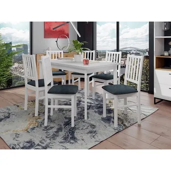 Jídelní stůl Sestava do jídelny 6+1 ADELBITE 5 - bílá / modrá