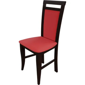 Jídelní židle Židle do jídelny MOVILE 16 - ořech / červená ekokůže