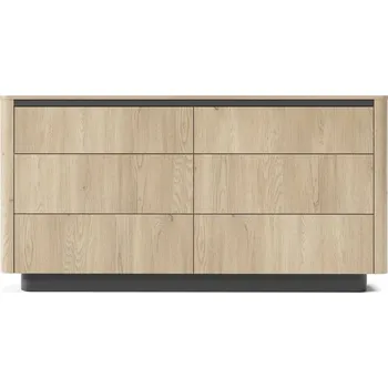 Komoda Široká zásuvková komoda FOLEY - dub cremona / černá