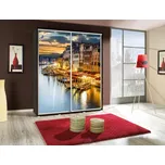 Vysoká šatní skříň 155 cm s potiskem DANUBE 22 - kaštan wenge