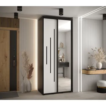 Šatní skříň Šatní skříň ASIRI 13 - 110/45 cm, černá / bílá / černá