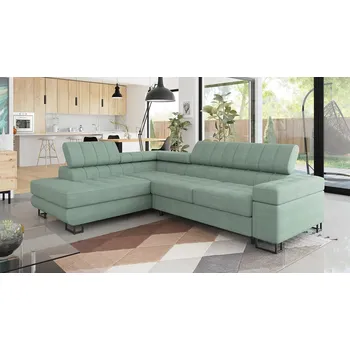 Sedací souprava Rohová sedačka na každodenní spaní COLUMBUS - mentolová, levý roh