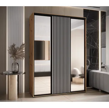 Šatní skříň Šatní skříň BAYLIN 2 - 170/60 cm, dub artisan / bílá / černá