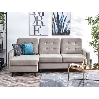 Sedací souprava Rohová sedací souprava IRSA s úložným prostorem - béžová / černá