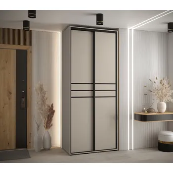 Šatní skříň Šatní skříň INDIRA 10 - 110/45 cm, kašmír / černá