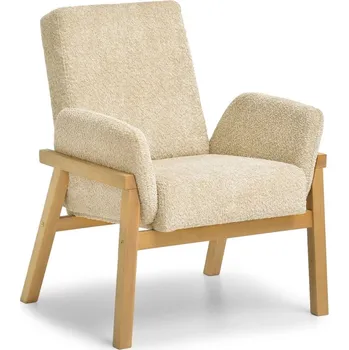 Křeslo Čalouněné křeslo EMERY - béžové / dub