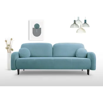 Pohovka Rozkládací dvousedačka s úložným prostorem WHITBY - světlá modrá