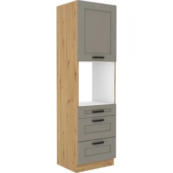 Kuchyňská linka Kuchyňská skříň na vestavnou troubu se šuplíky LAILI - šířka 60 cm, světle šedá / dub artisan
