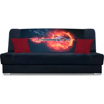 Pohovka Rozkládací pohovka BIRMA - černá / kytara