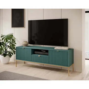 Televizní stolek Televizní stolek MISHEEL - modrozelený / zlatý