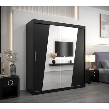 Šatní skříň Skříň s posuvnými dveřmi MIRIAM - šířka 180 cm, černá