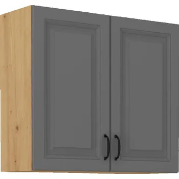 Kuchyňská linka Horní kuchyňská skříňka SOPHIA - šířka 80 cm, šedá / dub artisan