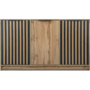 Komoda Široká komoda AGNESA - dub wotan / černá