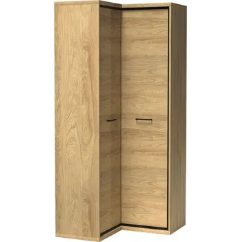 Šatní skříň Rohová skříň GINETTE - šířka 100 cm, ořech hikora