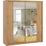 Šatní skříň 200 cm se zrcadlem CORTLAND 4 - dub artisan