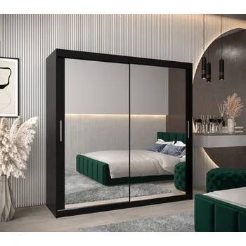 Šatní skříň Skříň s posuvnými dveřmi v šířce 200 cm TIMEA 3 - černá