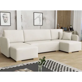 Sedací souprava Sedačka do U na každodenní spaní LUIKA - špinavá bílá