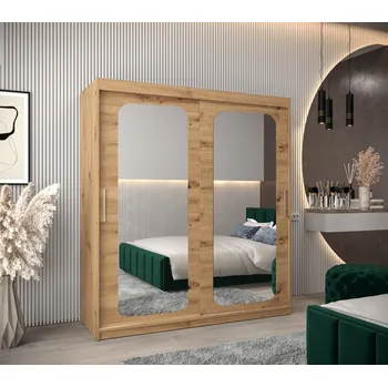 Šatní skříň Zrcadlová skříň DONICELA 2 - 180 cm, artisan