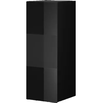 Policová skříň Závěsná skříňka HEIKO s prosklenou částí, černá