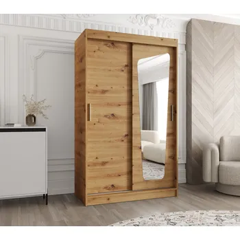 Šatní skříň Šatní skříň 120 cm ZAMIRA se zrcadlem - dub artisan
