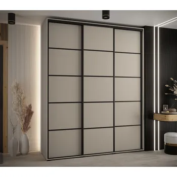 Šatní skříň Šatní skříň INDIRA 4 - 190/45 cm, kašmír / černá