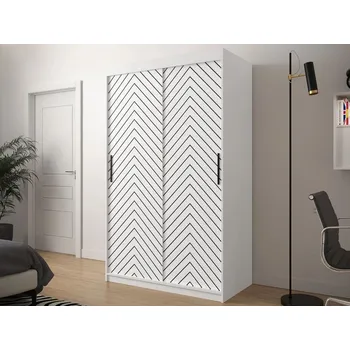 Šatní skříň Úzká šatní skříň 120 cm se šuplíky ORIOT - bílá / černá