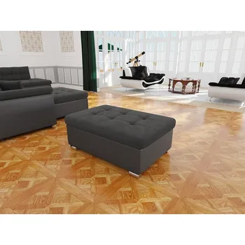 Taburet Taburet do obýváku NELLI 2 - šedá ekokůže / tmavý šedý