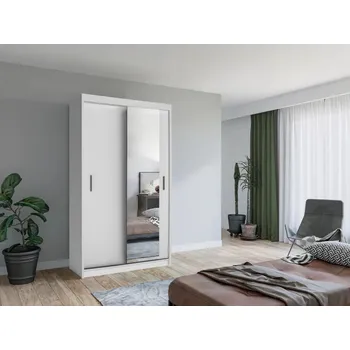 Šatní skříň Šatní skříň se zrcadlem 120/62 KAILAN - bílá matná