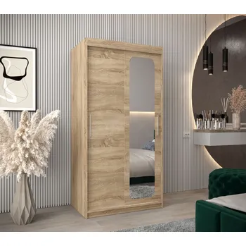 Šatní skříň Zrcadlová skříň DONICELA 1 - 100 cm, sonoma