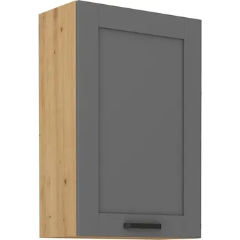 Kuchyňská linka Vysoká horní skříňka LAILI - šířka 60 cm, šedá / dub artisan