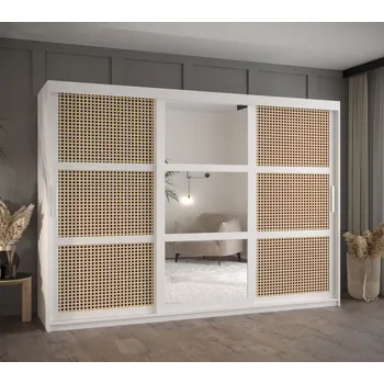 Šatní skříň Šatní skříň HALIMA 2 - 250 cm, bílá / stříbrná