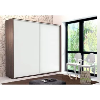 Šatní skříň Prostorná šatní skříň 200/245 FABIO - čokoláda / bílá