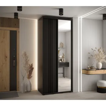 Šatní skříň Šatní skříň YVONA 7 - 100/45 cm, černá / černá