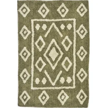 Koupelnová předložka Bavlněná koupelnová předložka s všívaným vzorem, khaki, Madam Stoltz