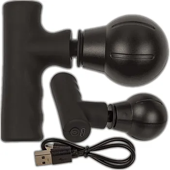Masážní přístroj KAPESNÍ MINI MASÁŽNÍ PISTOLE MASÁŽNÍ PŘÍSTROJ RELAXAČNÍ USB 3 REŽIMY ČERNÁ