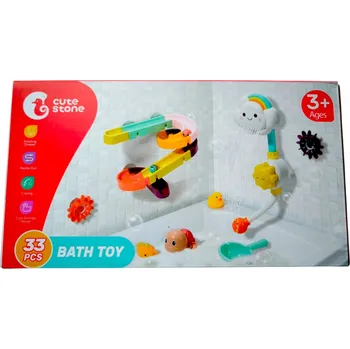 Hračka do vany Skluzavka Dráha Fontána Kachna 33 Dílů