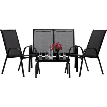 Zahradní sestava Kovová zahradní sestava ADRIANNA - černá